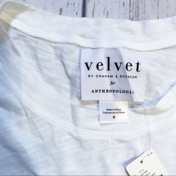 Velvet by Graham & Spencer by Anthropologie white elbow length sleeve top medium - Picture 6 of 6